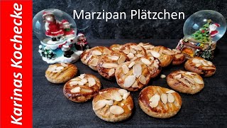 Weihnachtskekse Rezept  Marzipan Plätzchen  Weihnachtsplätzchen backen  Marzipan cookies recipe [upl. by Alcock799]