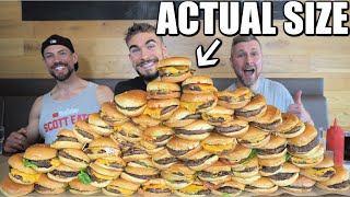 IMPOSSIBLE 25LB BURGER CHALLENGE 60 BURGERS  Unbeaten Food Challenge [upl. by Rodi654]