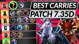 NEW CARRY TIER LIST Patch 735D  Best Position 1 Heroes RANKED  Dota 2 Guide [upl. by Wolcott135]