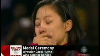 Canada National Anthem Played When Carol Huynh Received Gold [upl. by Debby]