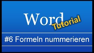 Abschlussarbeit in Word 6 Formeln einfügen und nummerieren [upl. by Nnednarb]