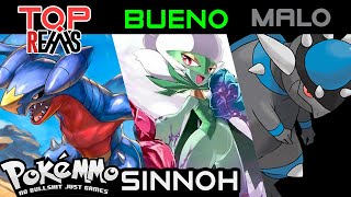 Mejores Pokemon para la Historia de SINNOH Mi Tier para POKEMMO [upl. by Ttirrem306]