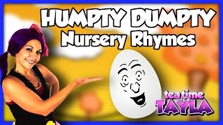 Humpty Dumpty  Nursery Rhymes  Tea Time with Tayla [upl. by Aicatsan]