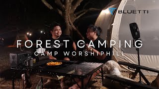 Forest Camping  Bluetti PV120 and EB3A  Camp Worship Hill [upl. by Nohsauq]