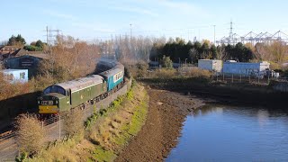 Class 40 40145 passes under millbrook flyover working 1Z40 to sailsbury 251123 [upl. by Bergmans]