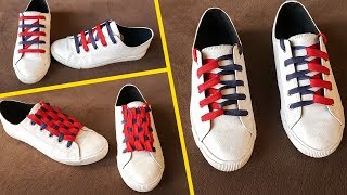 3 Dual Colors Style Shoe Lacing  shoes lace styles  how to tie shoes  dual shoe laces [upl. by Minton280]