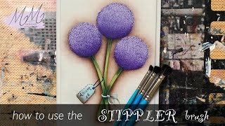 Decorative Painting Tutorial  How to use the Stippler brush [upl. by Yelram806]