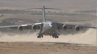 C17 Landing on dirt runway [upl. by Zena]