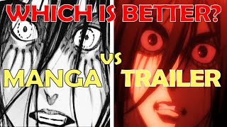 So MAPPA UPGRADED the CGI Attack on Titan The Final Season Part 2 Manga vs Main Offical Trailer [upl. by Corrina]