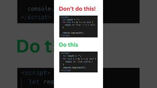 Don’t Use String Concatenation in Loops Use Template Literals Instead [upl. by Samid898]