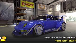 CSR2 Porsche 911 RWB 993 purple shift and tune for 7660whit manual start run 65x [upl. by Karrah479]