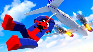 SPIDERMAN Tries to Survive Plane Crash  Teardown Mods Gameplay [upl. by Hgieliak88]