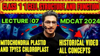 CLASS 11 CELL STRUCTURE AND FUNCTION LEC 6  Mitochondria and Plastid Chloropast  mdcat2024 [upl. by Carlita]