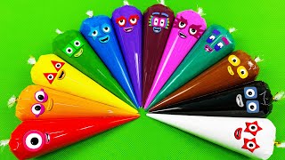 Rainbow SLIME Looking Numberblocks Alphablocks Alphabet Lore with Piping Bags ASMR [upl. by Lebasiairam551]