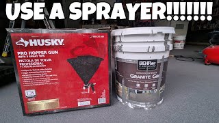 Husky 175 Gal Hopper Gun Texture Sprayer REVIEW [upl. by Brottman]