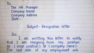 resignation letter for company [upl. by Skerl]