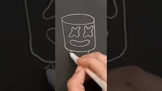 How to draw MarshMallow Step By Step Easy  MarshMarshmallow DJ Drawing [upl. by Lema]