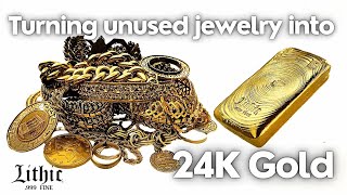 Turning Old Jewelry into a Pure Gold Bar 10oz 24K [upl. by Schaffer961]