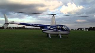 Robinson R44 Helicopter take off and landing darley moor airfield [upl. by Richie]