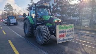 Sternfahrt Bauernprotest Start in Ormalingen Baselland Schweiz 3 Februar 2024 [upl. by Nance]