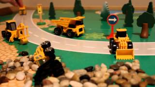 Digger Road Rescue Toy Diggers in Action [upl. by Enelear]