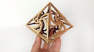 Scroll saw 3D fretwork  octahedron [upl. by Specht]