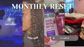 august monthly reset  cleaning car wash goal setting new hair amp more [upl. by Vance]