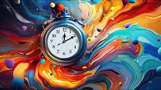 table clock watch on liquid color abstract background cg animation time concept video loop [upl. by Gabler]