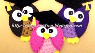 Cómo hacer unos lindos BUHOS GRADUADOS DE FOAMY  FOAMY GRADUATE OWL DIY [upl. by Aikrahs]