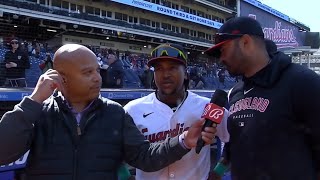 Jose Ramirez Postgame Interview on His Great Performance vs Red Sox [upl. by Aivle398]