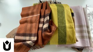 Burberry Scarf ASMR Unbox Chestnut Gorse Yellow amp Alabaster [upl. by Yekcin]