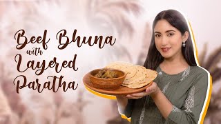 Beef Bhuna with Layered Paratha  Safa Kabir [upl. by Ellwood]