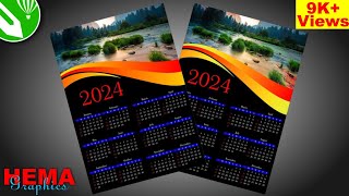 Coreldraw Tutorial  How To Make Calendar Design 2024 in Coreldraw [upl. by Annaeed924]