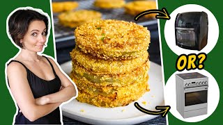 Vegan Fried Green Tomatoes  Air Fryer OR Stovetop The Best Cooking Method [upl. by Jerrilyn294]