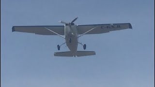 Cessna 206 landing and takeoff AMAZING SOUND [upl. by Inama916]