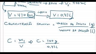 Ao dissolver 100g de NaOH em água formamos 410ml de solução A concentração dessa solução será [upl. by Nimref]