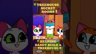 🌳TREEHOUSE SECRET ROOMS 👷 Backyard Treehouse 🏠 😻Purr Purr [upl. by Nosrak]