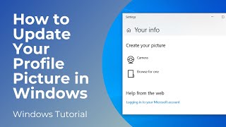 How to Change Your Profile Picture in Windows 10 [upl. by Ylenats]