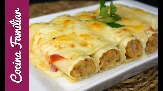 Receta para hacer canelones de pollo By JavierRomero [upl. by Ahsaekal]