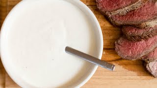 Horseradish Sour Cream Sauce Recipe  EatSimpleFoodcom [upl. by Anirrehs]