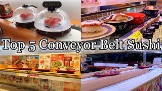 Top 5 famous conveyor belt Sushi restaurants My recommended revolving Sushi bar in Tokyo [upl. by Rahal371]