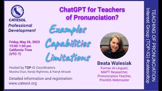 ChapGPT for Teachers of Pronunciation [upl. by Dew754]