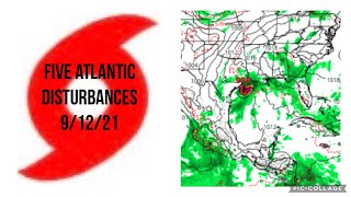 Five Atlantic Disturbances 91221 [upl. by Harty]