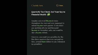 Quarterly Tax CheckIns 💰 [upl. by Kachine]