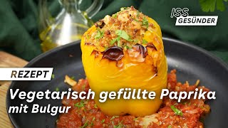 Rezept für vegetarisch gefüllte Paprika mit Bulgur  AOK [upl. by Yrrej]