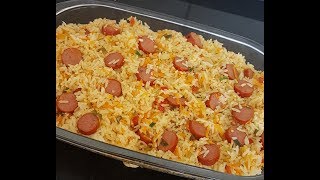 ARROZ COM SALSICHA ALMOÇO RÁPIDO E ECONÔMICO [upl. by Rye]