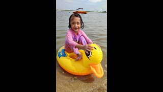 Berenang Di Laut Ancol  Adibah Aufa Channel adibahaufa kids bermain renang shorts reels [upl. by Gnov]