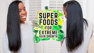 8 Superfoods For HEALTHY STRONG HAIR amp Extreme HAIR GROWTH [upl. by Aiotal496]