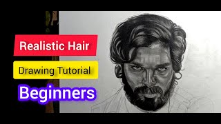 Realistic hair drawing tutorial graphite  how to draw hair step by step [upl. by Yarased685]