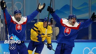 Slovakia beats Sweden earns firstever Olympic hockey medal  Winter Olympics 2022  NBC Sports [upl. by Lledrev151]